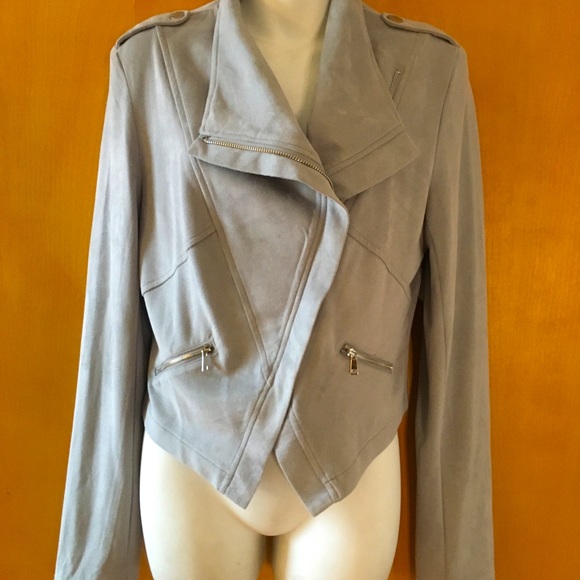 NWT Faux suede gray blue jacket - Picture 4 of 7